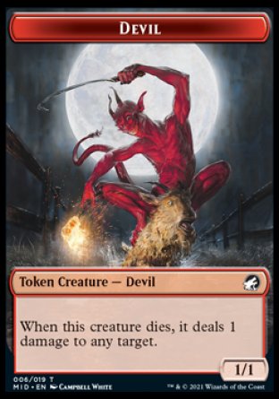 Wolf // Devil Double-Sided Token [Innistrad: Midnight Hunt Tokens] MTG Single Magic: The Gathering | Red Claw Gaming
