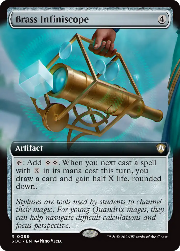 Brass Infiniscope (Extended Art) [Secrets of Strixhaven Commander] MTG Single Magic: The Gathering | Red Claw Gaming