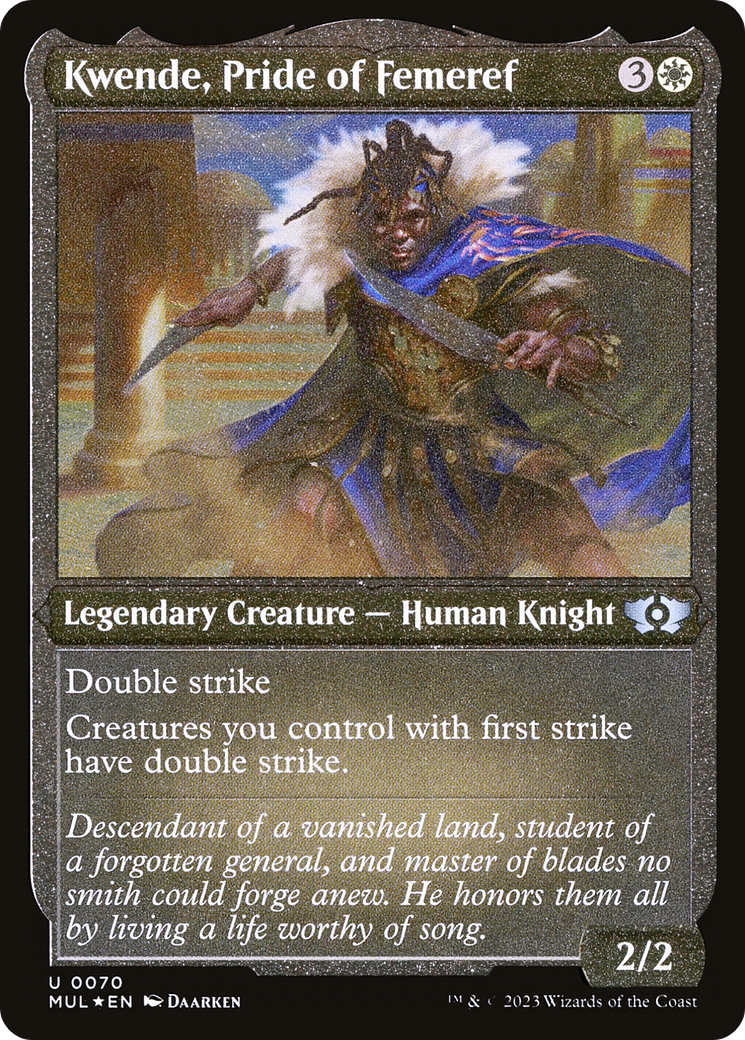 Kwende, Pride of Femeref (Foil Etched) [Multiverse Legends] MTG Single Magic: The Gathering | Red Claw Gaming