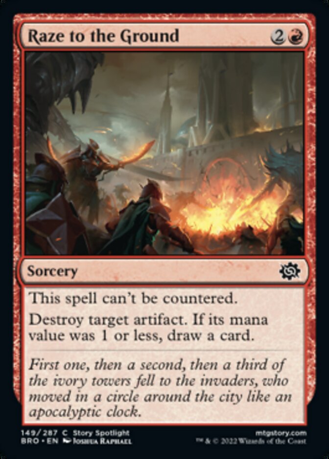 Raze to the Ground [The Brothers' War] MTG Single Magic: The Gathering | Red Claw Gaming