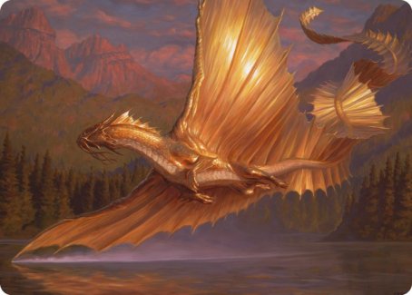 Adult Gold Dragon Art Card [Dungeons & Dragons: Adventures in the Forgotten Realms Art Series] MTG Single Magic: The Gathering | Red Claw Gaming