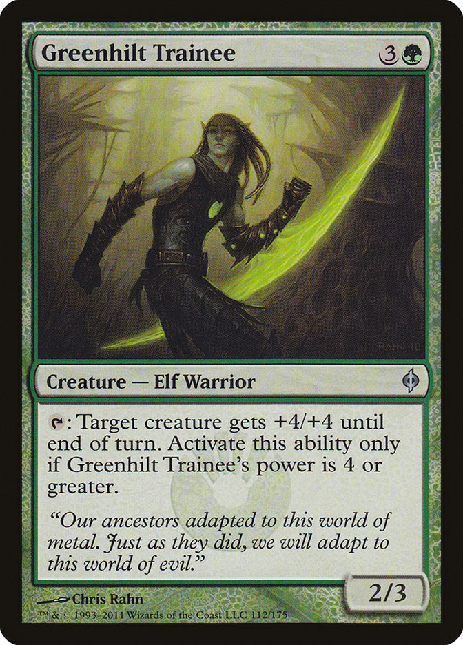 Greenhilt Trainee [New Phyrexia] MTG Single Magic: The Gathering | Red Claw Gaming