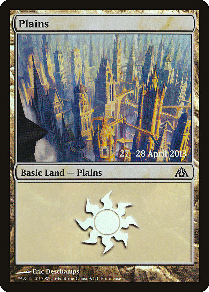 Plains (157) [Dragon's Maze Prerelease Promos] MTG Single Magic: The Gathering | Red Claw Gaming