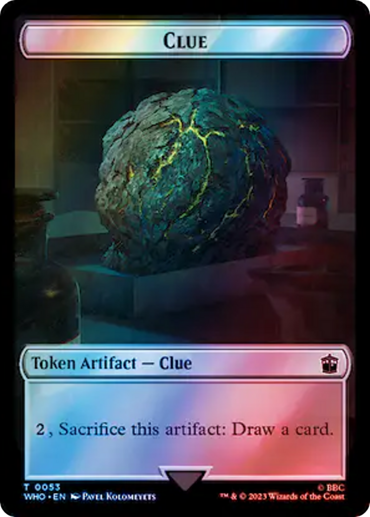 Alien // Clue (0053) Double-Sided Token (Surge Foil) [Doctor Who Tokens] MTG Single Magic: The Gathering | Red Claw Gaming