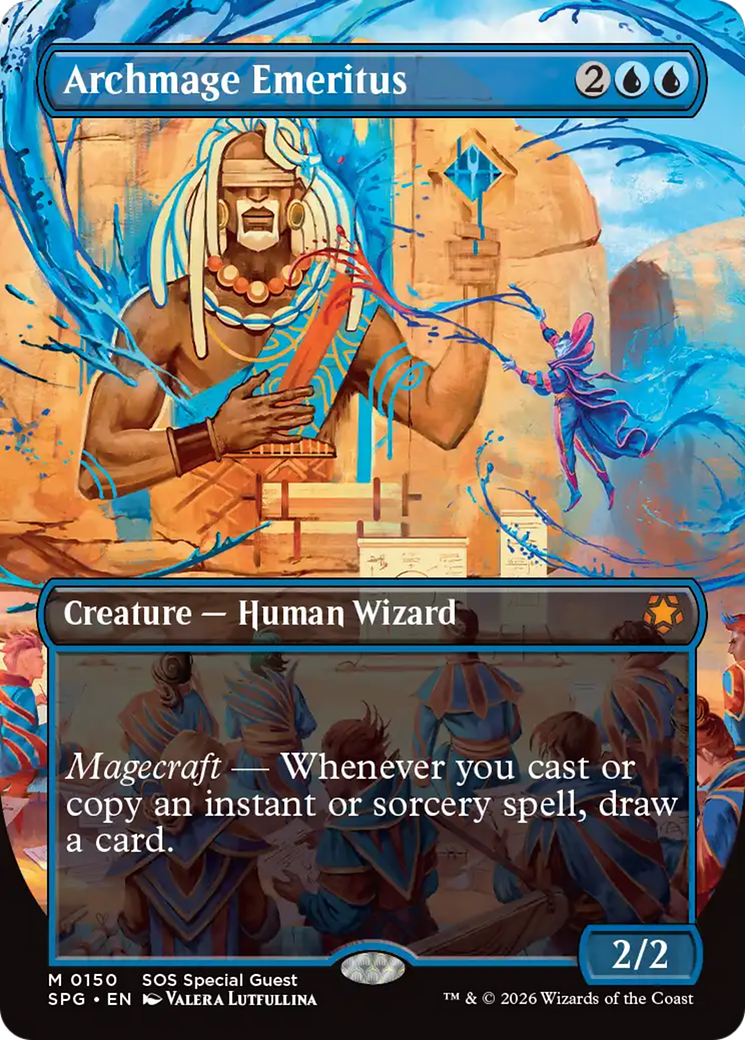 Archmage Emeritus (Borderless) [Secrets of Strixhaven Special Guests] MTG Single Magic: The Gathering | Red Claw Gaming