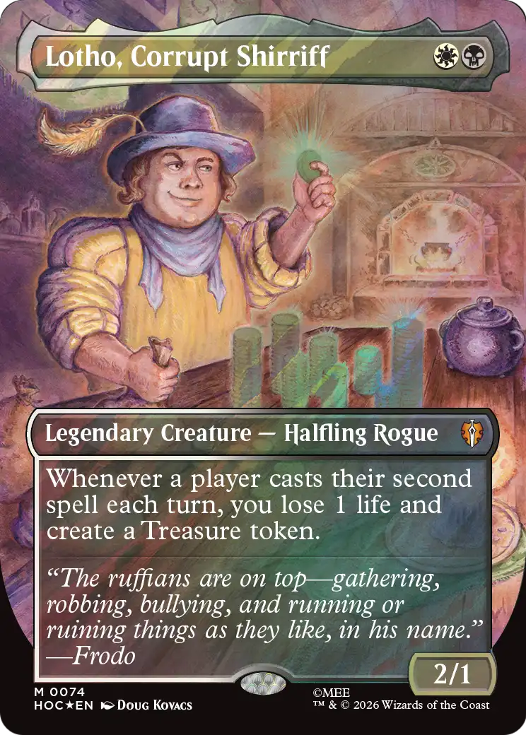 Lotho, Corrupt Shirriff (Borderless) (Surge Foil) [The Hobbit: Eternal-Legal] | Red Claw Gaming