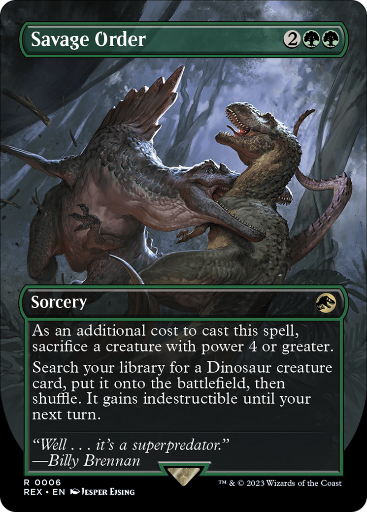 Savage Order (Borderless) [Jurassic World Collection] MTG Single Magic: The Gathering | Red Claw Gaming