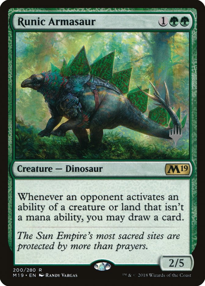 Runic Armasaur (Promo Pack) [Core Set 2019 Promos] MTG Single Magic: The Gathering | Red Claw Gaming