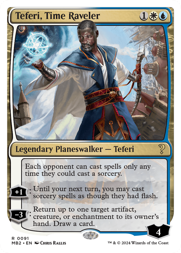 Teferi, Time Raveler (White Border) [Mystery Booster 2] MTG Single Magic: The Gathering | Red Claw Gaming