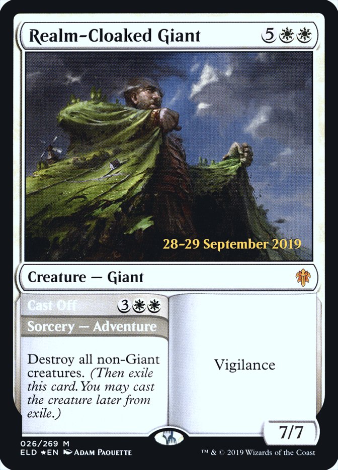 Realm-Cloaked Giant // Cast Off [Throne of Eldraine Prerelease Promos] MTG Single Magic: The Gathering | Red Claw Gaming