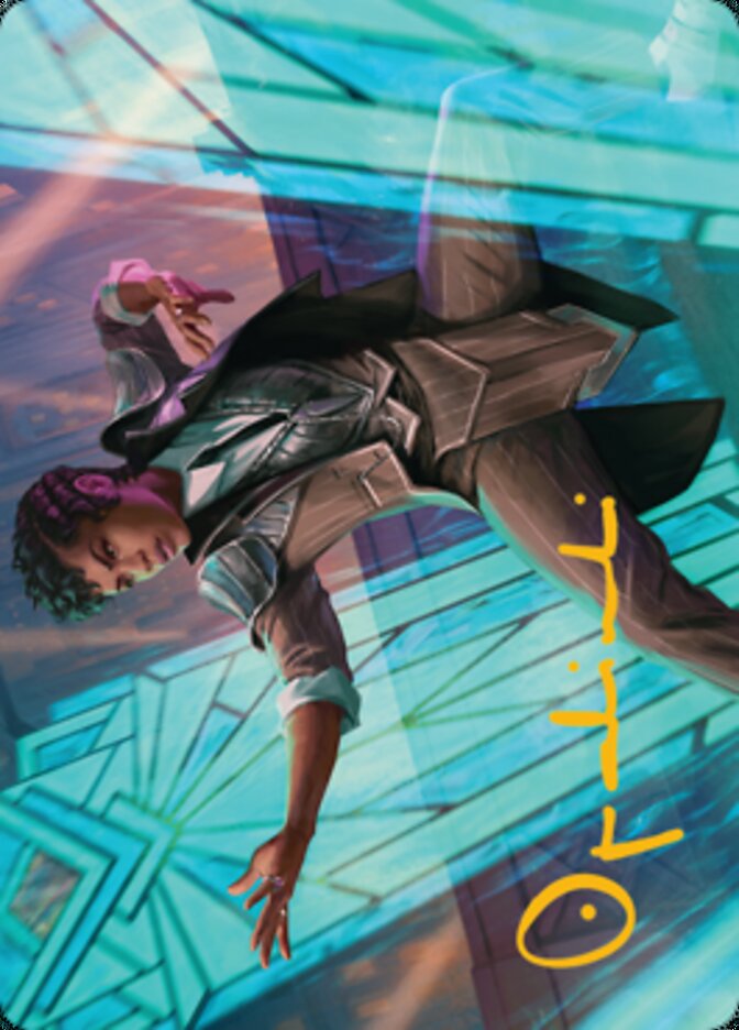 Dapper Shieldmate Art Card (Gold-Stamped Signature) [Streets of New Capenna Art Series] MTG Single Magic: The Gathering | Red Claw Gaming