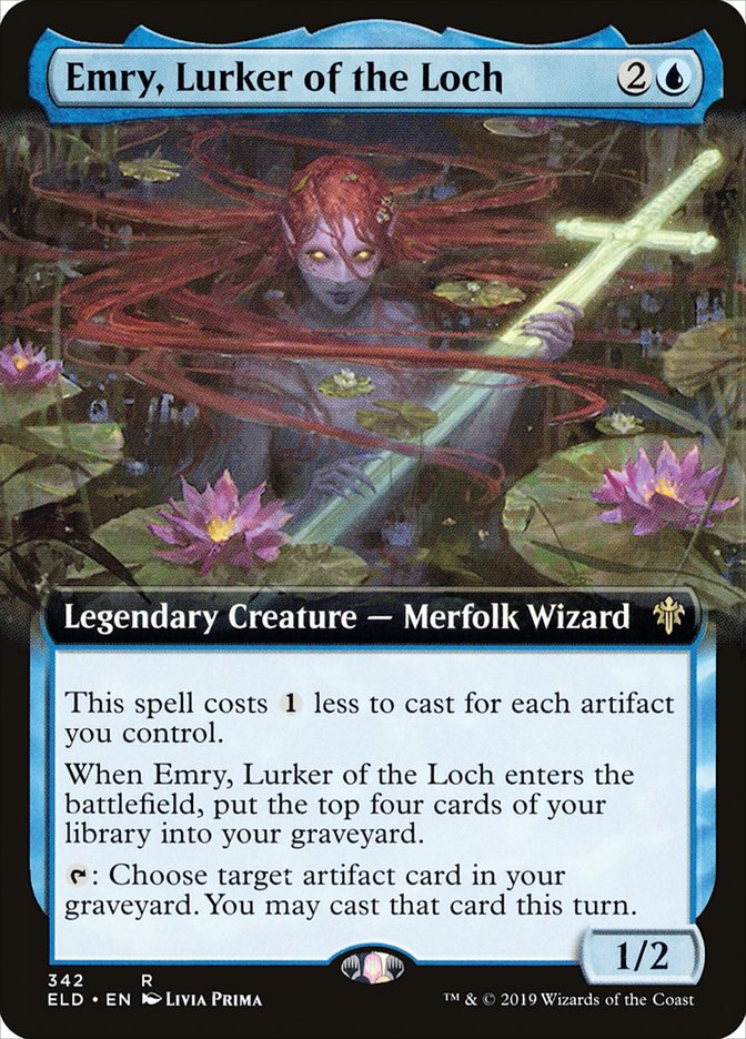 Emry, Lurker of the Loch (Extended Art) [Throne of Eldraine] MTG Single Magic: The Gathering | Red Claw Gaming