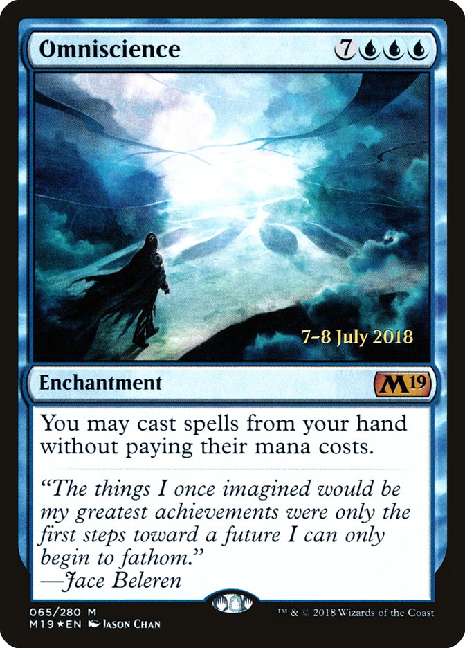 Omniscience [Core Set 2019 Prerelease Promos] MTG Single Magic: The Gathering | Red Claw Gaming