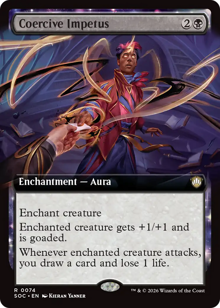 Coercive Impetus (Extended Art) [Secrets of Strixhaven Commander] MTG Single Magic: The Gathering | Red Claw Gaming