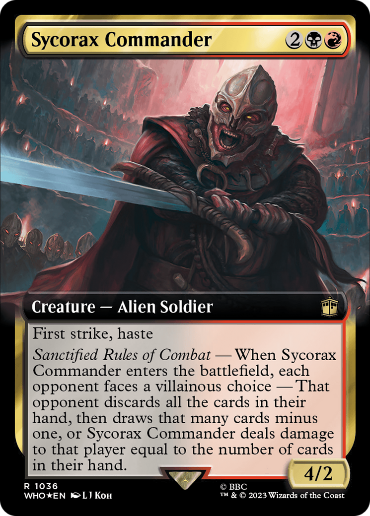 Sycorax Commander (Extended Art) (Surge Foil) [Doctor Who] MTG Single Magic: The Gathering | Red Claw Gaming