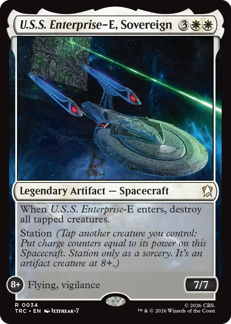 U.S.S. Enterprise-E, Sovereign (Surge Foil) [Star Trek Commander] MTG Single Magic: The Gathering | Red Claw Gaming