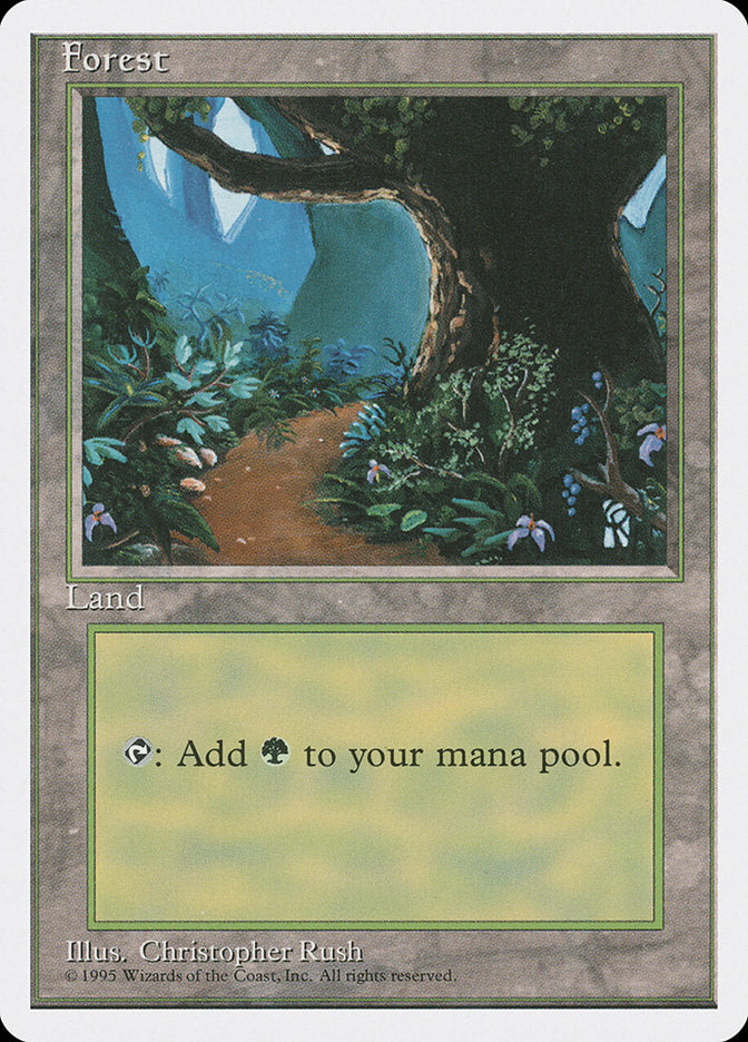 Forest (Flower Path) [Fourth Edition] MTG Single Magic: The Gathering | Red Claw Gaming