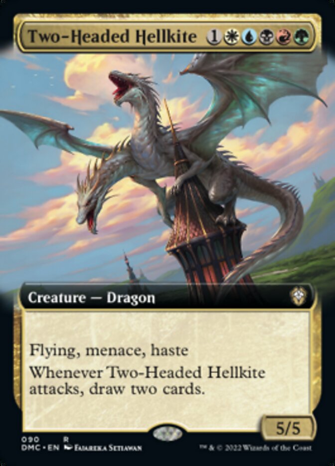 Two-Headed Hellkite (Extended Art) [Dominaria United Commander] MTG Single Magic: The Gathering | Red Claw Gaming