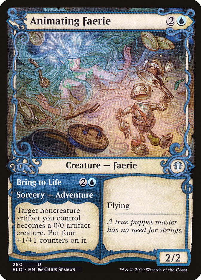 Animating Faerie // Bring to Life (Showcase) [Throne of Eldraine] MTG Single Magic: The Gathering | Red Claw Gaming