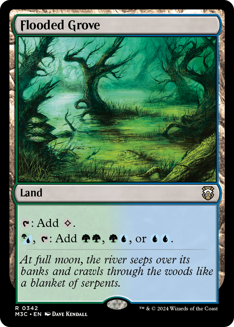 Flooded Grove (Ripple Foil) [Modern Horizons 3 Commander] MTG Single Magic: The Gathering | Red Claw Gaming