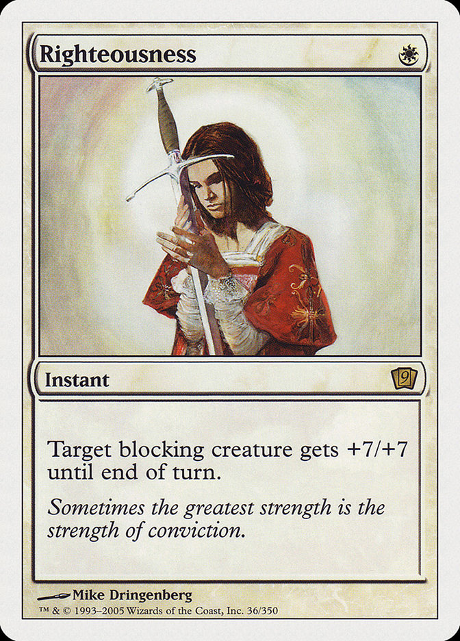 Righteousness [Ninth Edition] MTG Single Magic: The Gathering | Red Claw Gaming