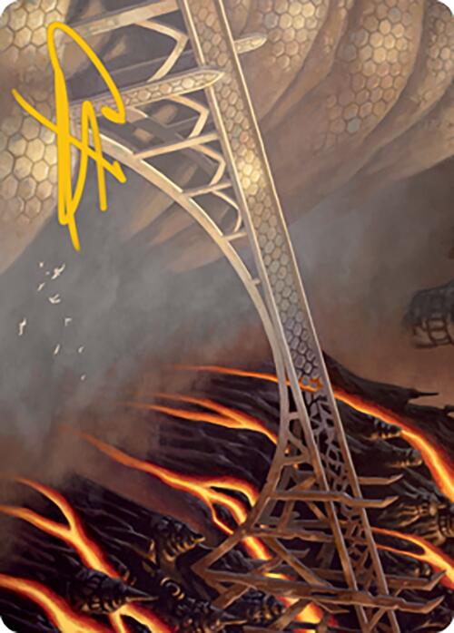 Rustvale Bridge Art Card (Gold-Stamped Signature) [Modern Horizons 2 Art Series] MTG Single Magic: The Gathering | Red Claw Gaming