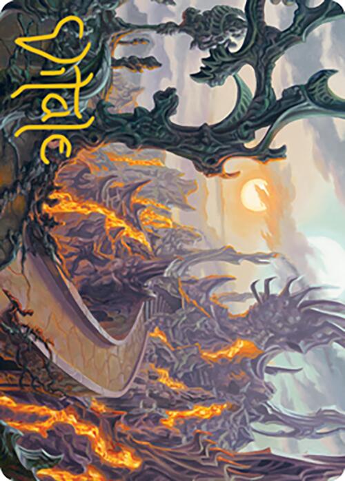 Drossforge Bridge Art Card (Gold-Stamped Signature) [Modern Horizons 2 Art Series] MTG Single Magic: The Gathering    | Red Claw Gaming