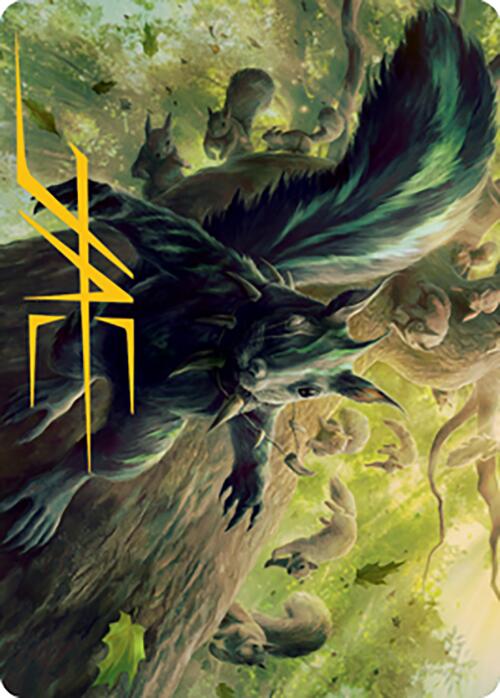 Chatterfang, Squirrel General Art Card (68) (Gold-Stamped Signature) [Modern Horizons 2 Art Series] MTG Single Magic: The Gathering | Red Claw Gaming