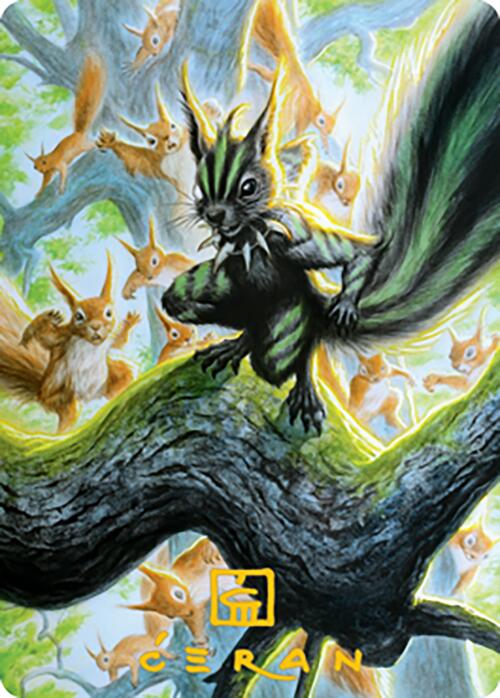 Chatterfang, Squirrel General Art Card (67) (Gold-Stamped Signature) [Modern Horizons 2 Art Series] MTG Single Magic: The Gathering | Red Claw Gaming
