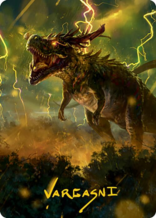 Thrasta, Tempest's Roar Art Card (42) (Gold-Stamped Signature) [Modern Horizons 2 Art Series] MTG Single Magic: The Gathering | Red Claw Gaming