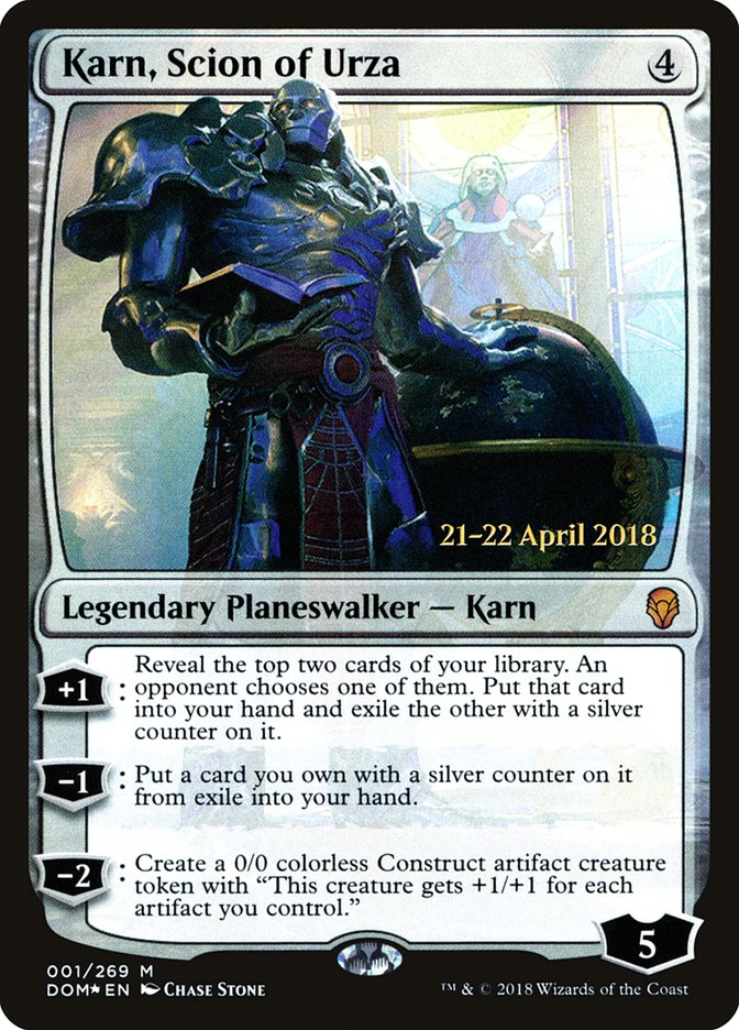 Karn, Scion of Urza [Dominaria Prerelease Promos] MTG Single Magic: The Gathering | Red Claw Gaming