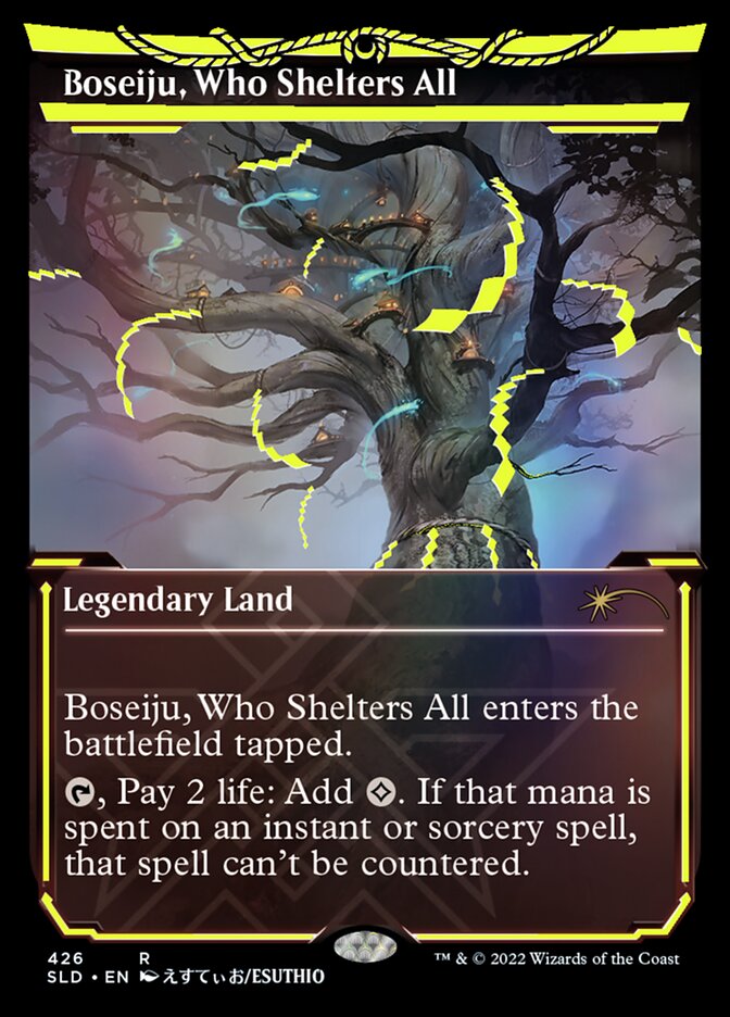 Boseiju, Who Shelters All (Neon Ink Yellow) [Secret Lair Drop Series] MTG Single Magic: The Gathering    | Red Claw Gaming