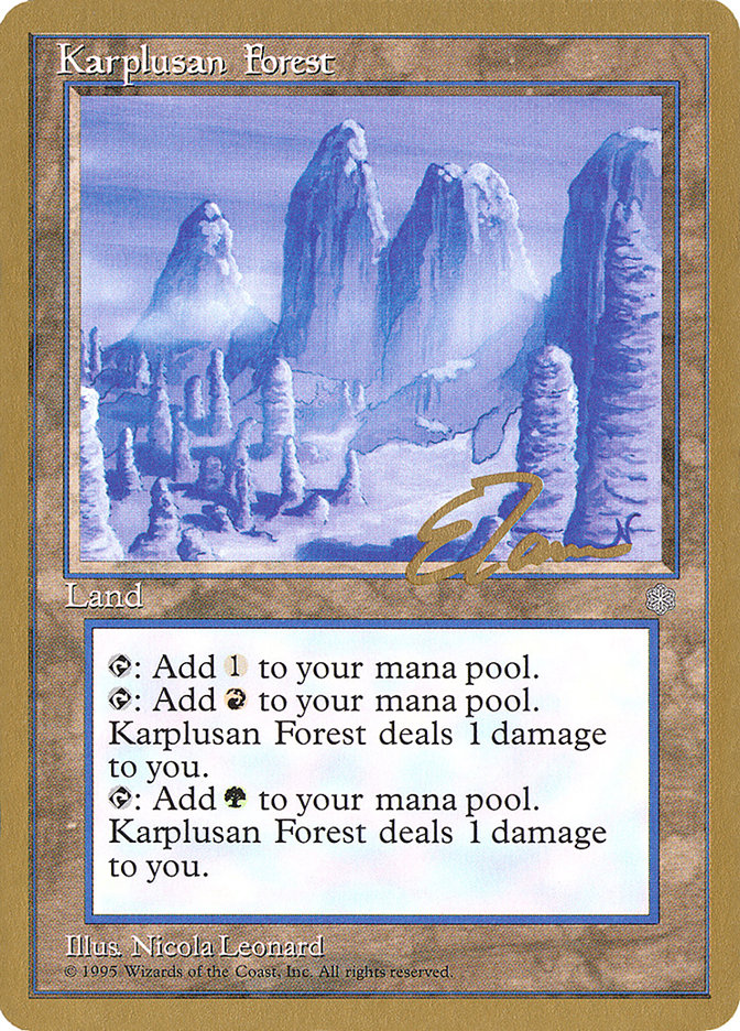 Karplusan Forest (Eric Tam) [Pro Tour Collector Set] MTG Single Magic: The Gathering | Red Claw Gaming