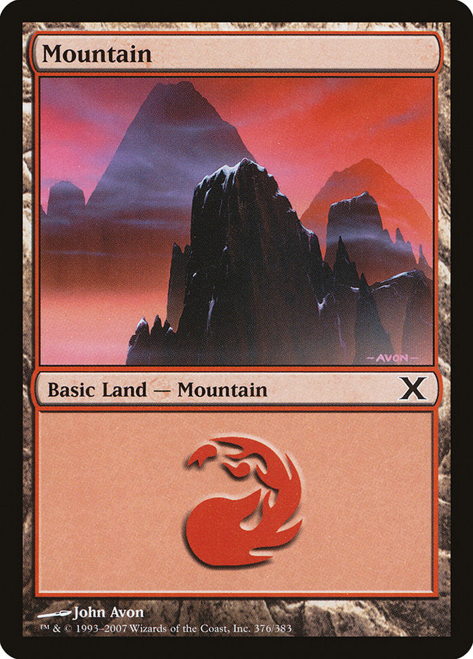 Mountain (376) [Tenth Edition] MTG Single Magic: The Gathering | Red Claw Gaming