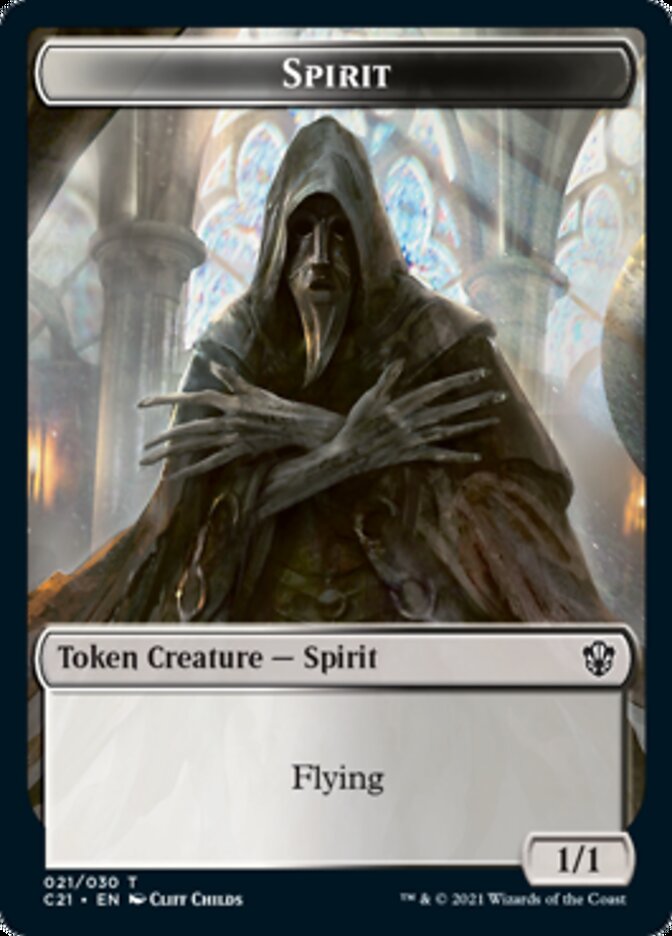 Zombie // Spirit Double-Sided Token [Commander 2021 Tokens] MTG Single Magic: The Gathering | Red Claw Gaming