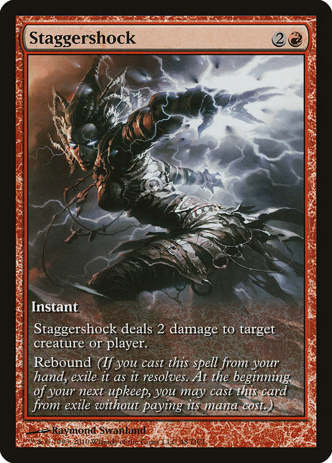 Staggershock (Game Day) (Extended Art) [Rise of the Eldrazi Promos] MTG Single Magic: The Gathering | Red Claw Gaming