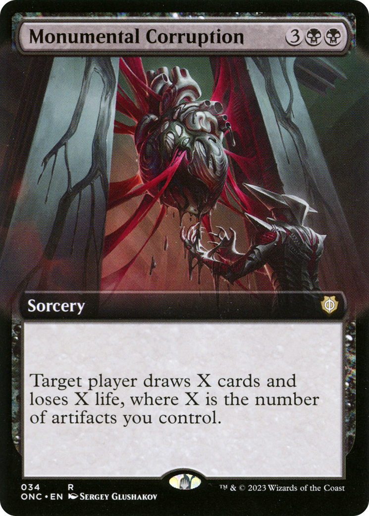 Monumental Corruption (Extended Art) [Phyrexia: All Will Be One Commander] MTG Single Magic: The Gathering | Red Claw Gaming