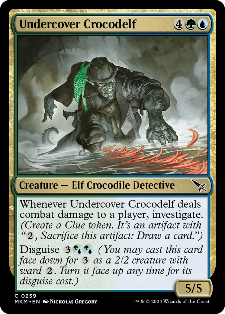 Undercover Crocodelf (Green) [Murders at Karlov Manor] MTG Single Magic: The Gathering    | Red Claw Gaming