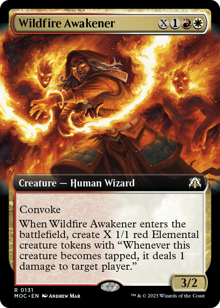 Wildfire Awakener (Extended Art) [March of the Machine Commander] MTG Single Magic: The Gathering | Red Claw Gaming