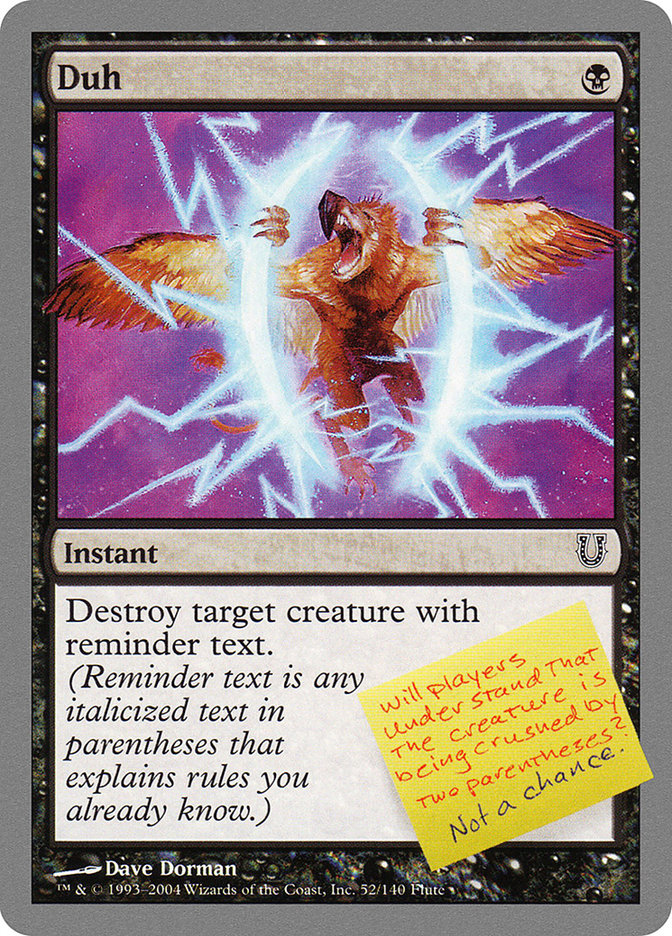 Duh [Unhinged] MTG Single Magic: The Gathering | Red Claw Gaming