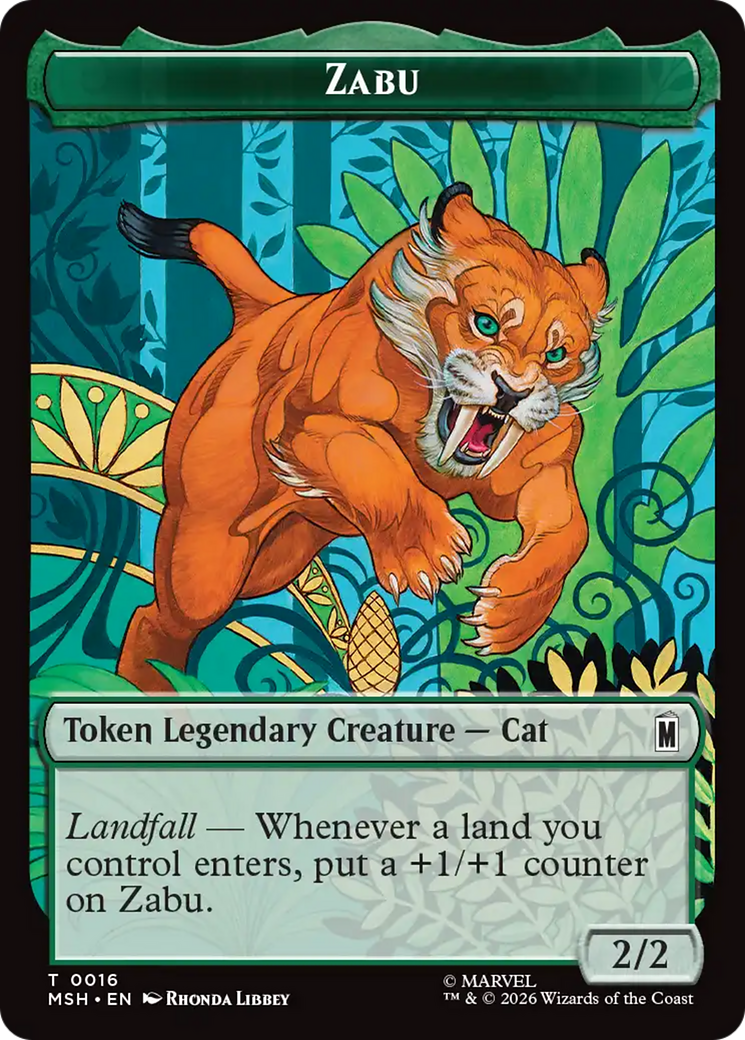 Redwing // Zabu Double-Sided Token [Marvel Super Heroes Tokens] | Red Claw Gaming