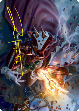 Flame-Blessed Bolt Art Card (Gold-Stamped Signature) [Innistrad: Crimson Vow Art Series] MTG Single Magic: The Gathering | Red Claw Gaming