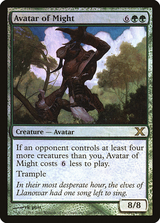 Avatar of Might (Premium Foil) [Tenth Edition] MTG Single Magic: The Gathering | Red Claw Gaming
