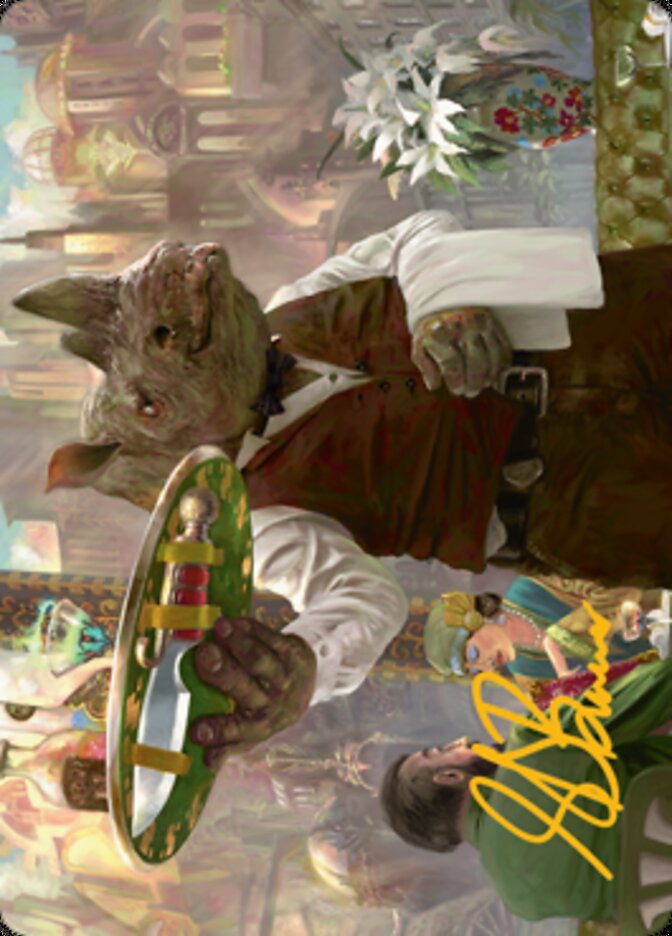 Killer Service Art Card (Gold-Stamped Signature) [Streets of New Capenna Art Series] MTG Single Magic: The Gathering | Red Claw Gaming