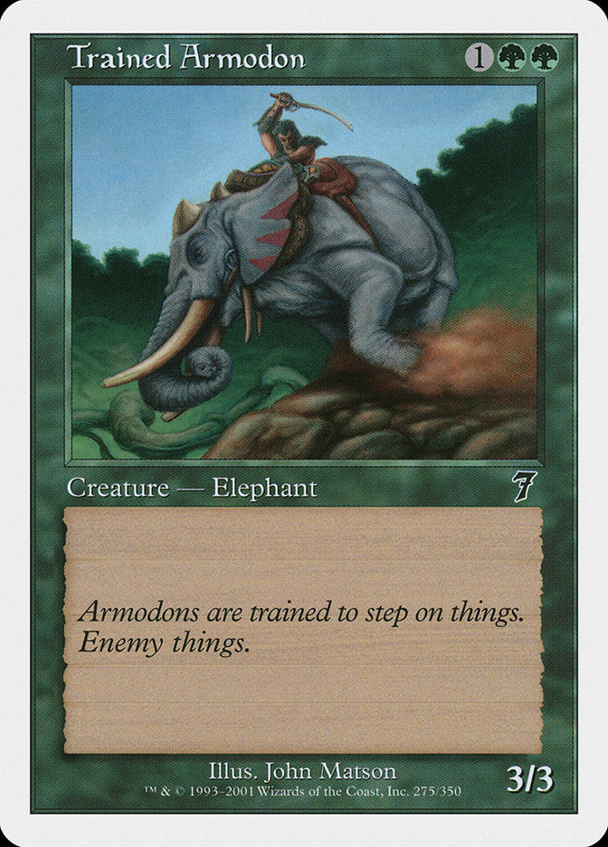 Trained Armodon [Seventh Edition] MTG Single Magic: The Gathering | Red Claw Gaming