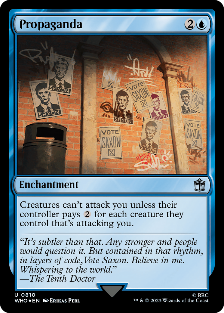 Propaganda (Surge Foil) [Doctor Who] MTG Single Magic: The Gathering | Red Claw Gaming