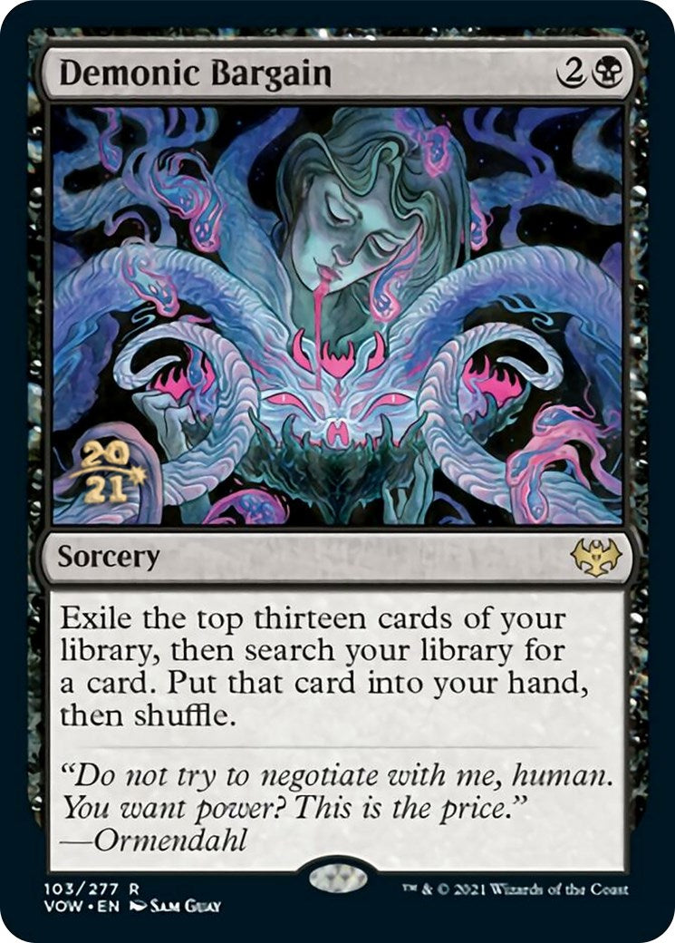 Demonic Bargain [Innistrad: Crimson Vow Prerelease Promos] MTG Single Magic: The Gathering | Red Claw Gaming