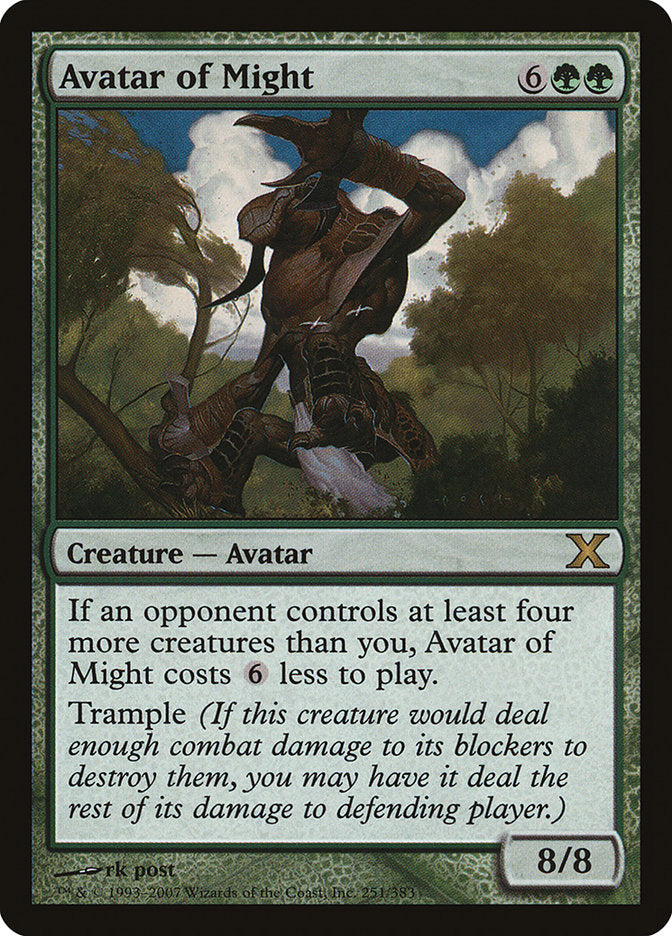 Avatar of Might [Tenth Edition] MTG Single Magic: The Gathering | Red Claw Gaming