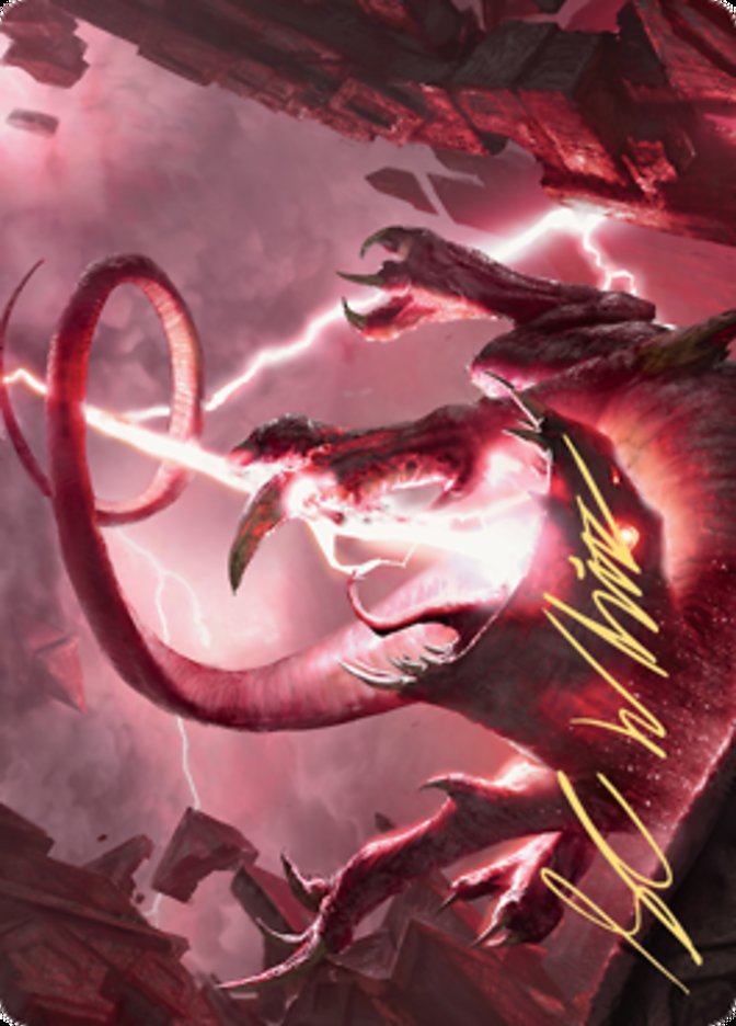 Thundering Rebuke Art Card (Gold-Stamped Signature) [Zendikar Rising Art Series] MTG Single Magic: The Gathering | Red Claw Gaming