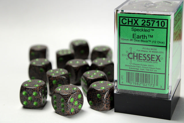Speckled Earth 16mm D6 Dice Chessex    | Red Claw Gaming